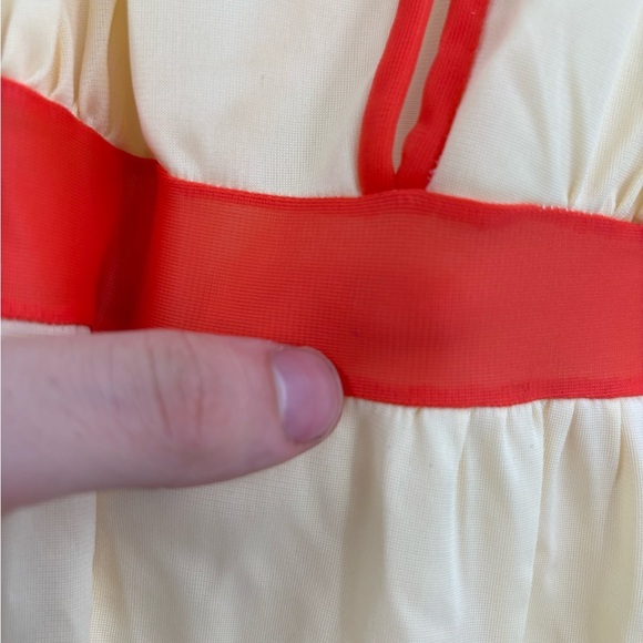 Vintage y2k sears 60s sheer nightgown yellow trim retro 70s dress 32-34 small - Picture 4 of 16